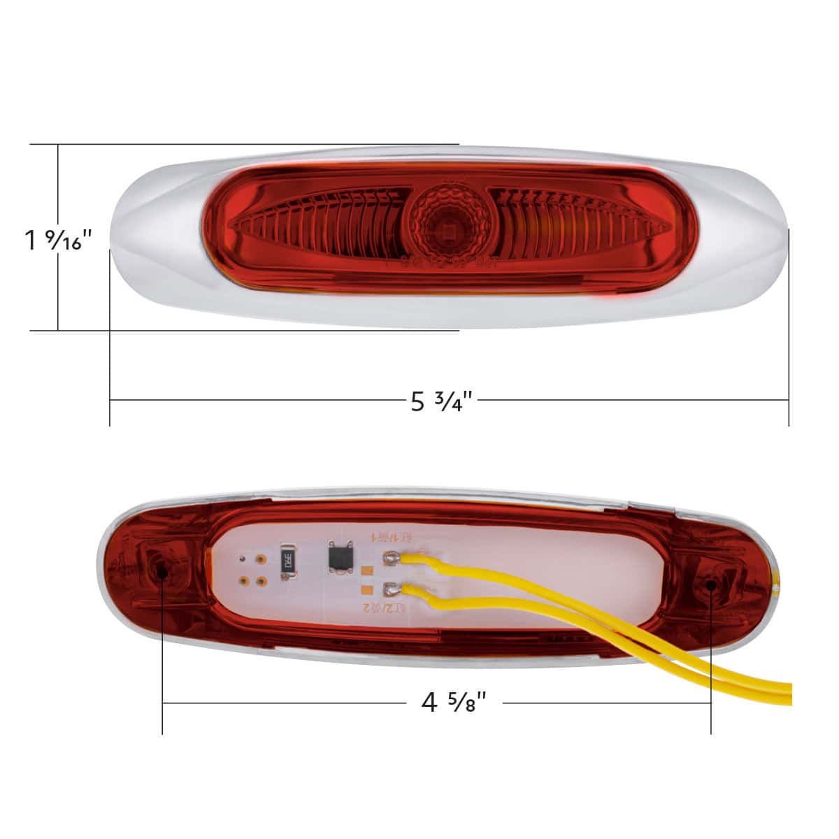 5-3/4&Quot; Wide 3 Led Vipereye Light (Clearance/Marker) - Red Led/Red Lens 5 5-3/4" Wide 3 LED ViperEye Light (Clearance/Marker) - Red LED/Red Lens