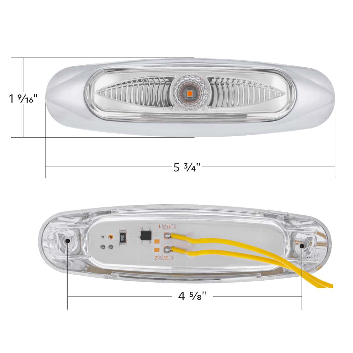 5-3/4&Quot; Wide 3 Led Vipereye Light (Clearance/Marker) - Red Led/Clear Lens 5 5-3/4" Wide 3 LED ViperEye Light (Clearance/Marker) - Amber LED/Clear Lens