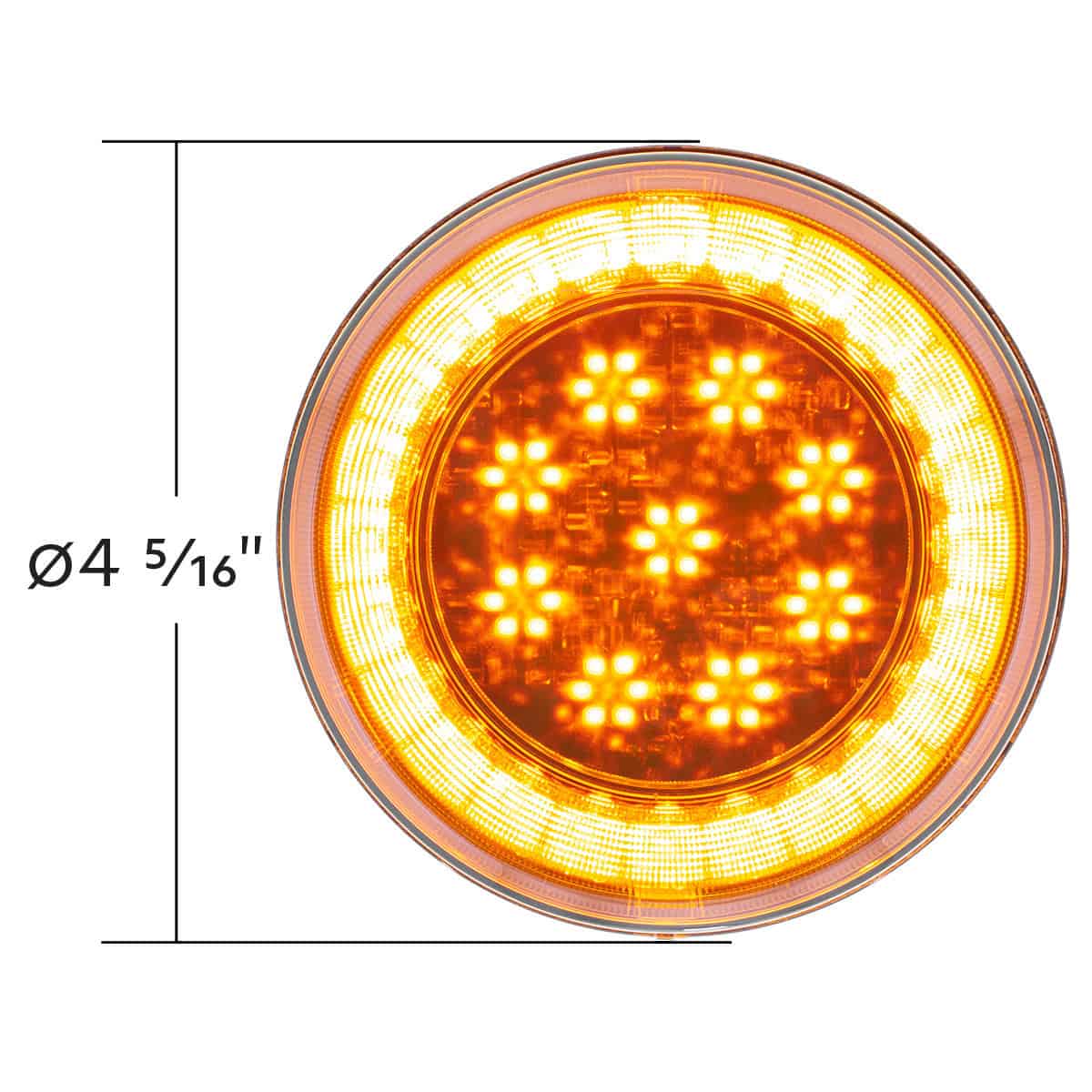 33 Led 4&Quot; Round Lumos Light S-Series (Turn Signal) - Amber Led/Amber Lens 7 33 LED 4" Round Lumos Light S-Series (Turn Signal) - Amber LED/Amber Lens