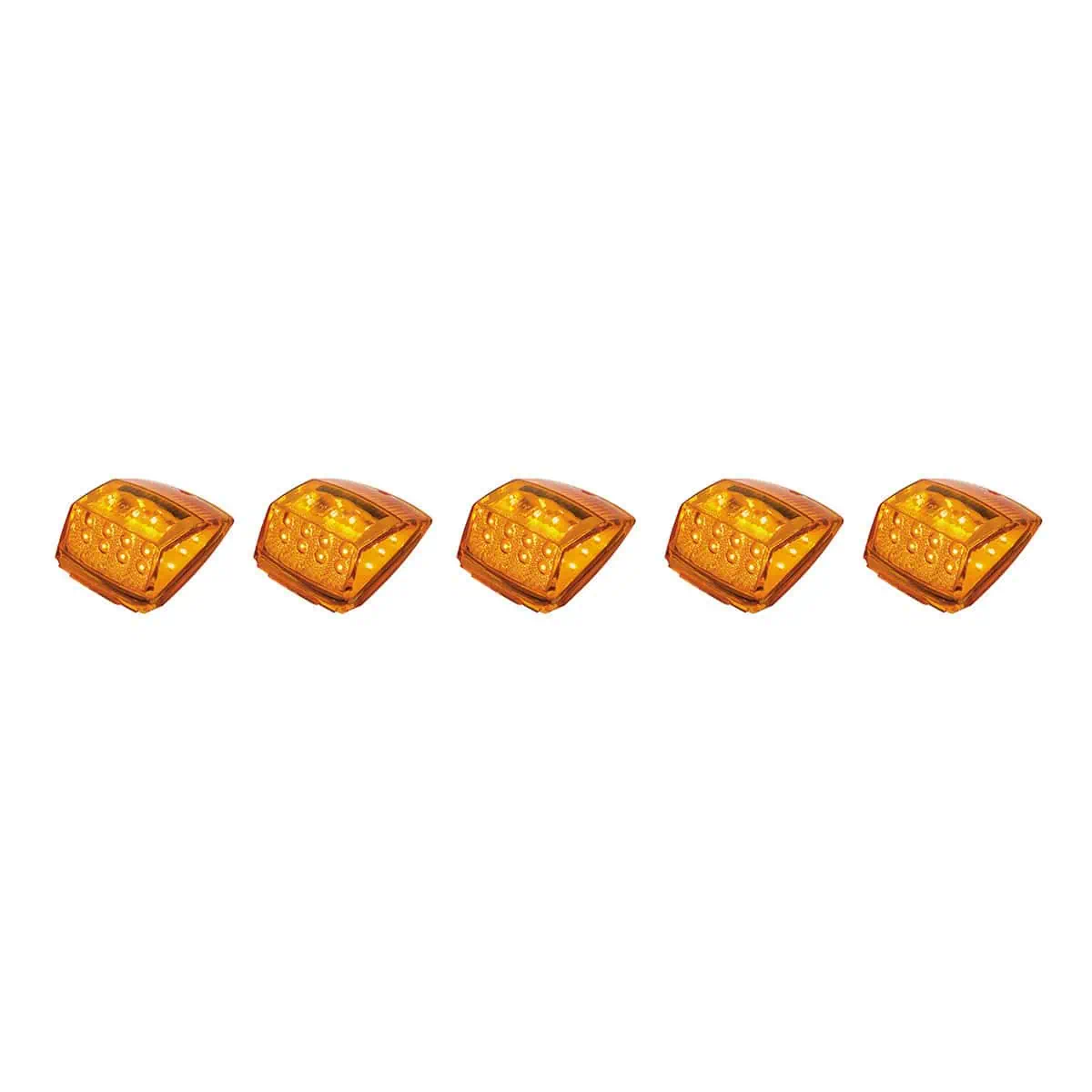 17 LED Reflector Square Cab Light - Amber LED/Amber Lens (5-Pack)