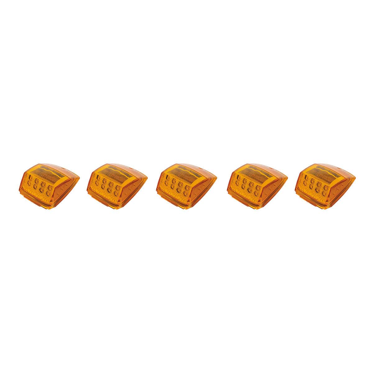 17 LED Reflector Square Cab Light - Amber LED/Amber Lens (5-Pack)