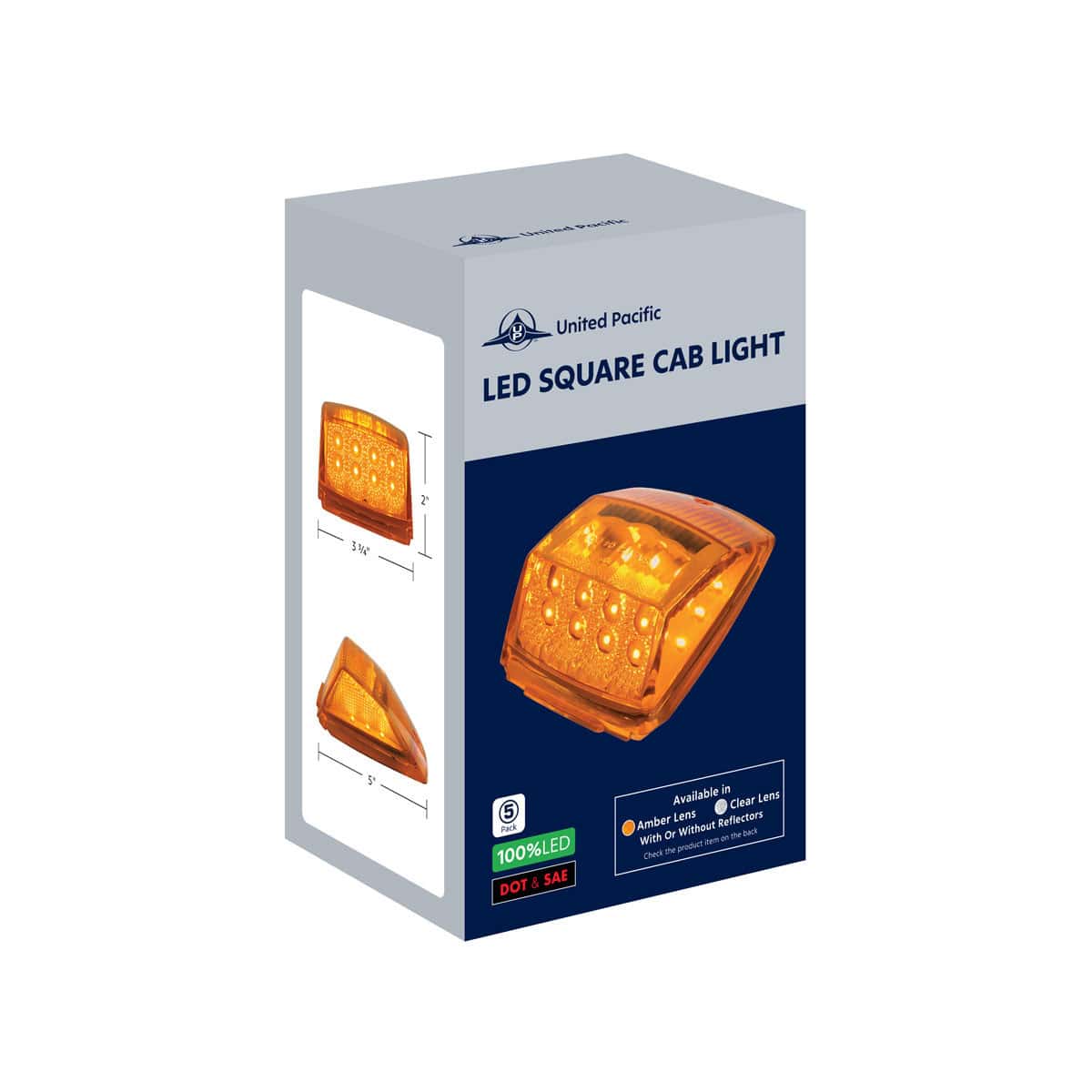 17 Led Reflector Square Cab Light - Amber Led/Clear Lens (5-Pack) 5 17 LED Reflector Square Cab Light - Amber LED/Clear Lens (5-Pack)