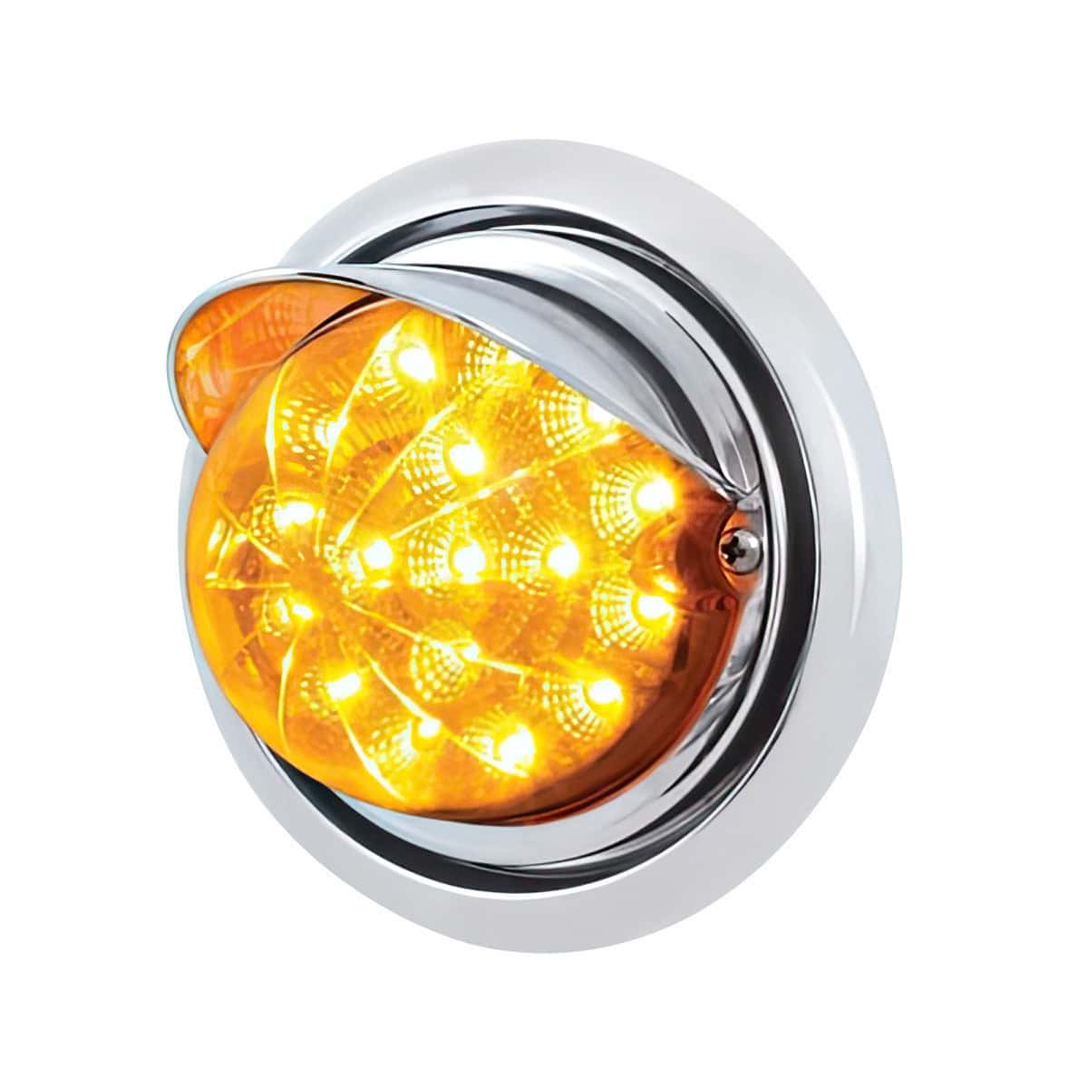 Front Bumper Light With 17 Amber LED Reflector Light & Visor For Freightliner Columbia