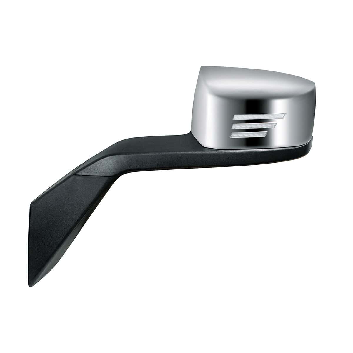 Chrome Hood Mirror Assembly With Sequential LED Turn Signal For 2003-2017 Volvo VNL
