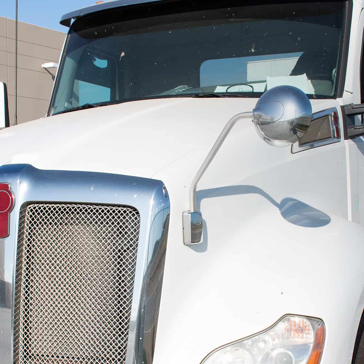 Chrome Hood Mirror For 2013-2021 Kenworth T680 5 Chrome Hood Mirror For 2013-2021 Kenworth T680