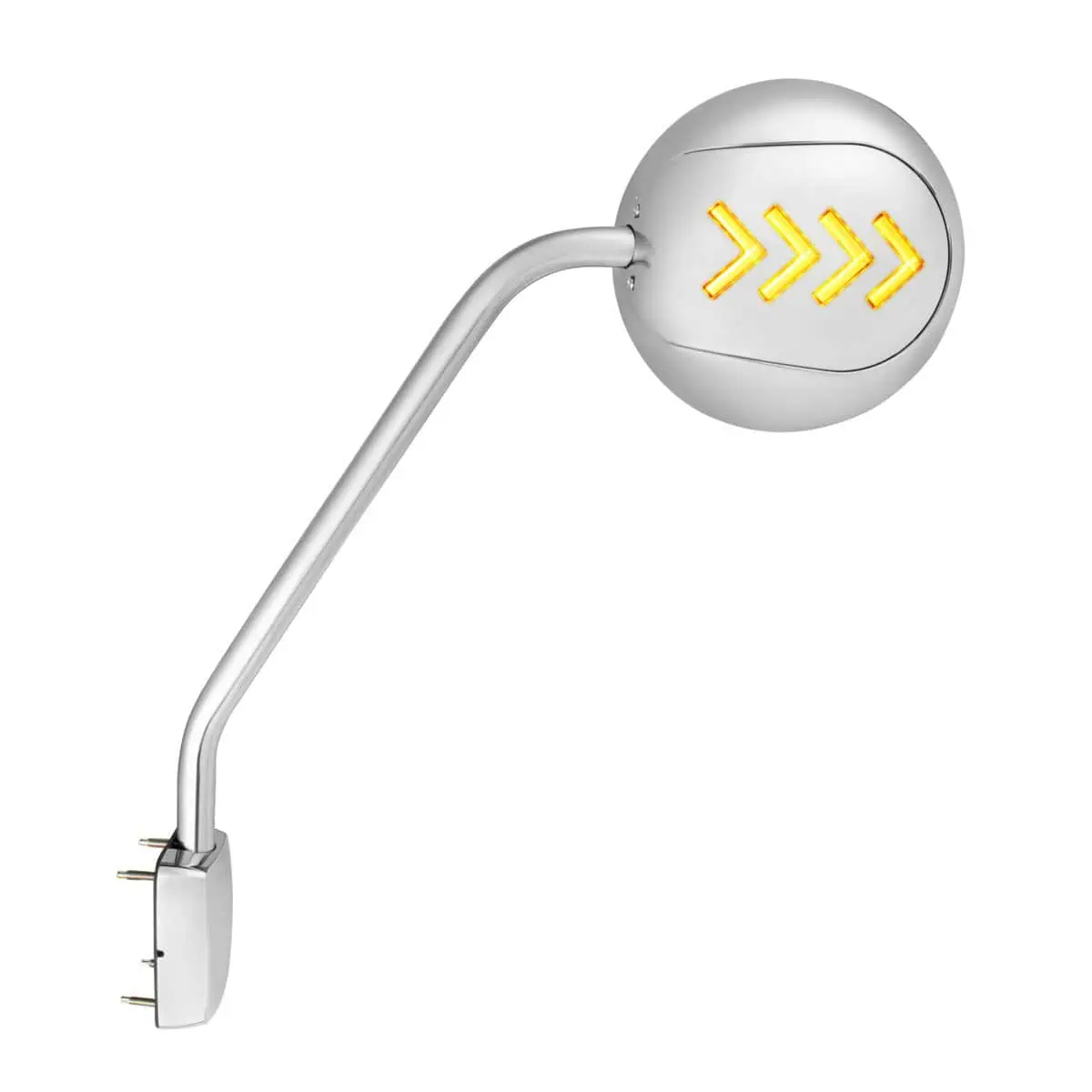Chrome Hood Mirror Assembly With Sequential LED Turn Signal For 2013-2021 KW T680 & 2012-2021 PB 578