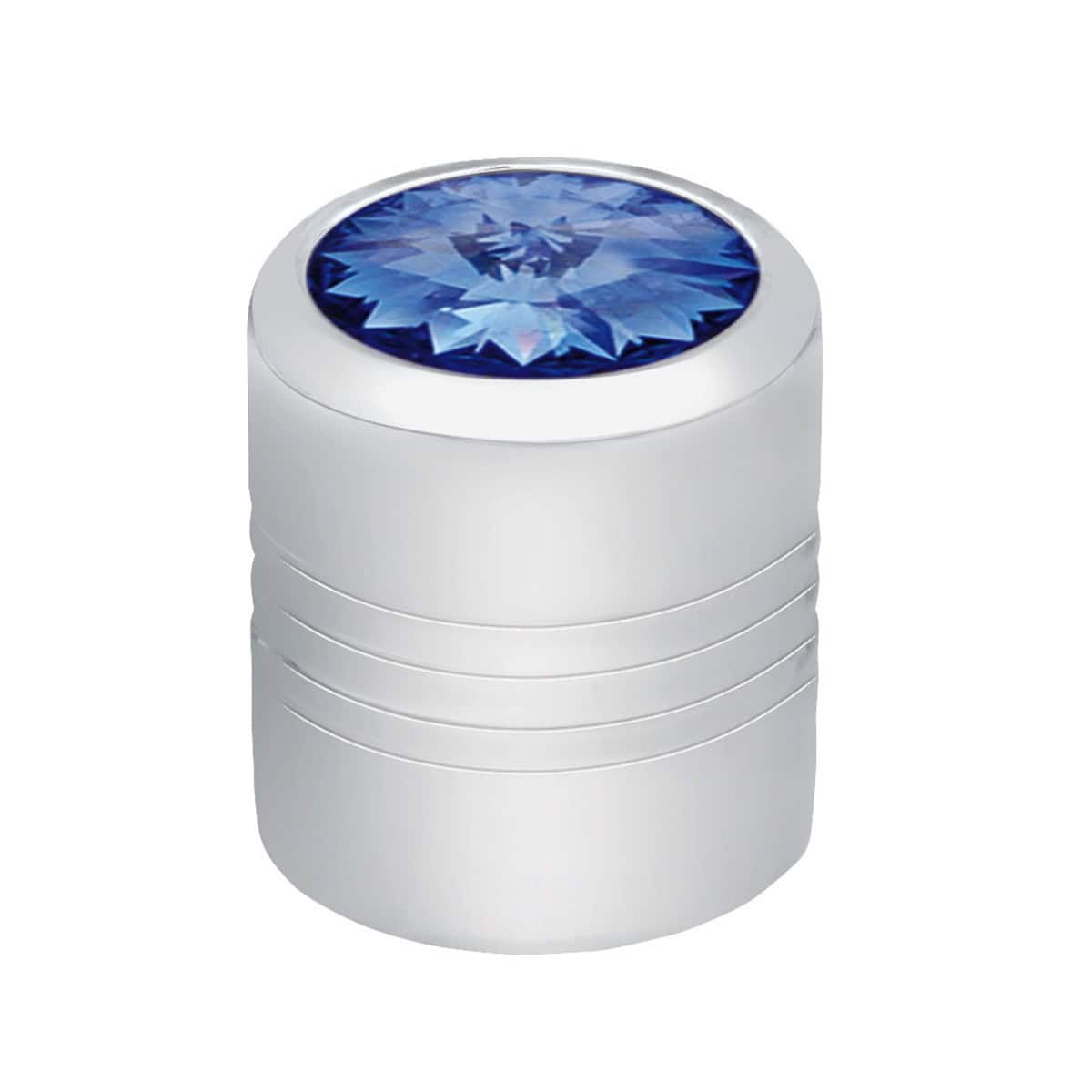 Chrome Round Valve Caps With Color Crystal (4-Pack)