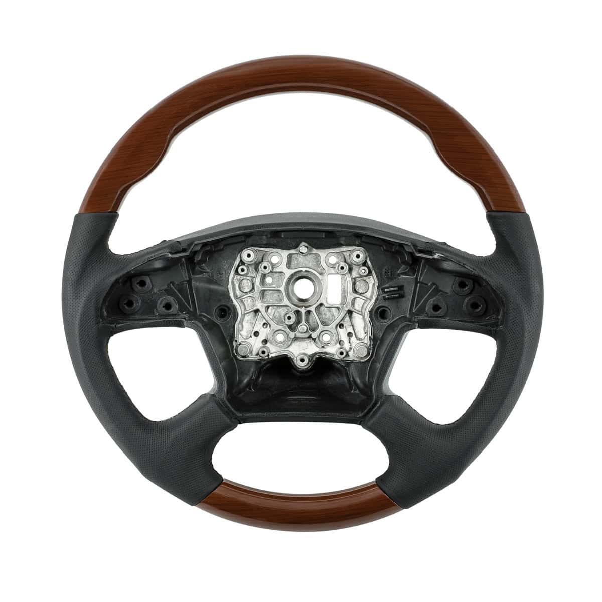 18" YourGrip Leather And Wood Steering Wheel For 2018-2026 Freightliner Cascadia