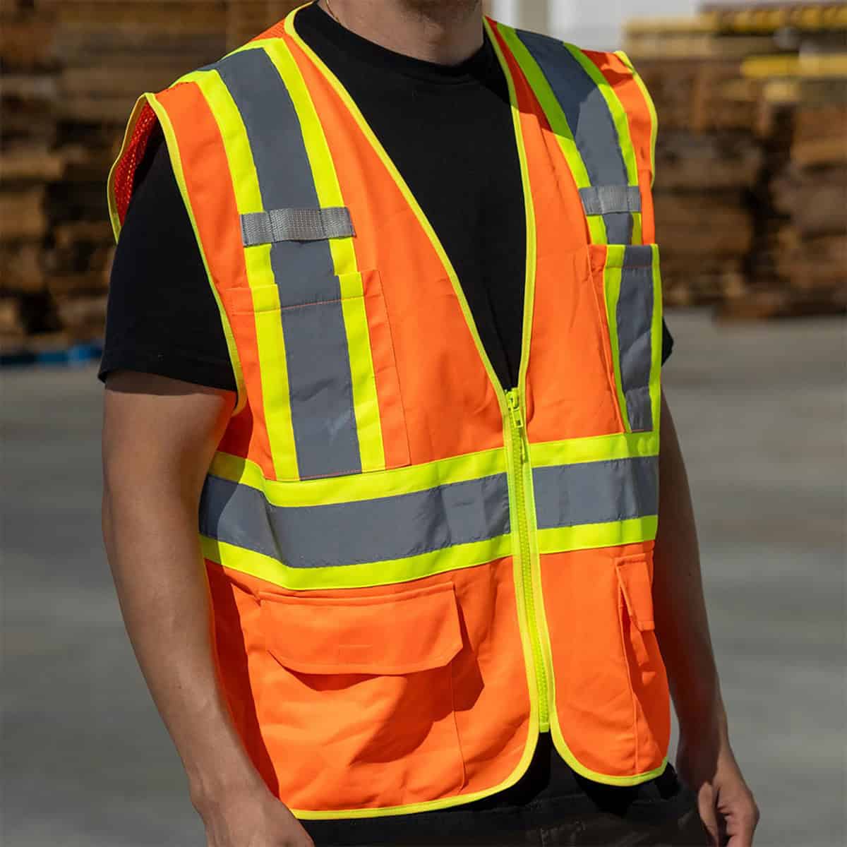 Riggear High Visibility Reflective Orange Safety Vest 6 RigGear High Visibility Reflective Orange Safety Vest