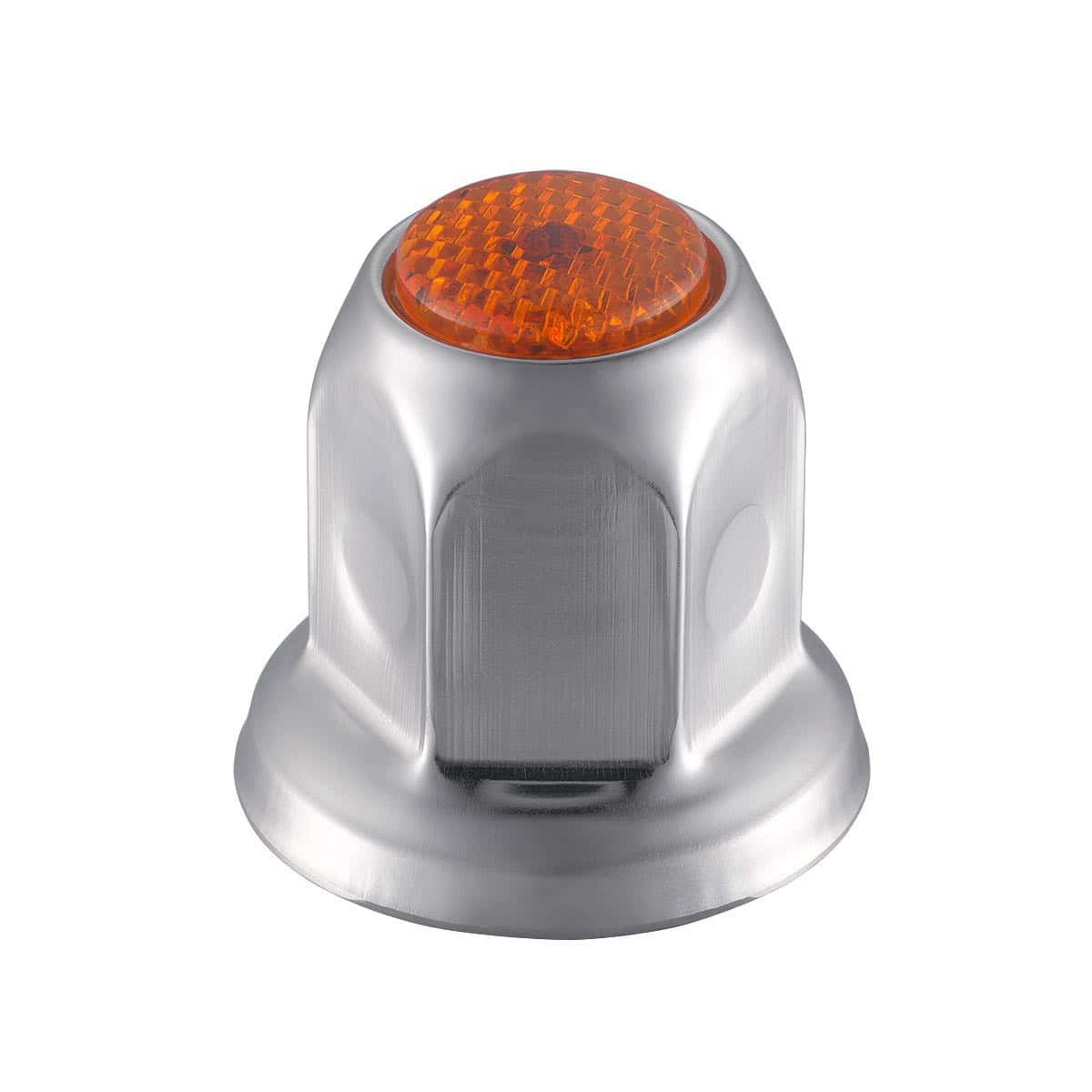 33Mm X 2&Quot; Chrome Steel Amber Reflector Nut Cover With Flange 4 33mm X 2" Chrome Steel Reflector Nut Cover With Flange - Amber (50 Pcs)