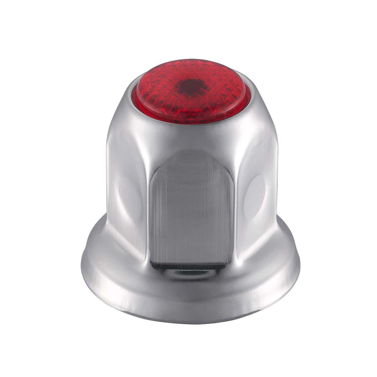 33mm X 2" Chrome Steel Reflector Nut Cover With Flange - Red (50 Pcs)