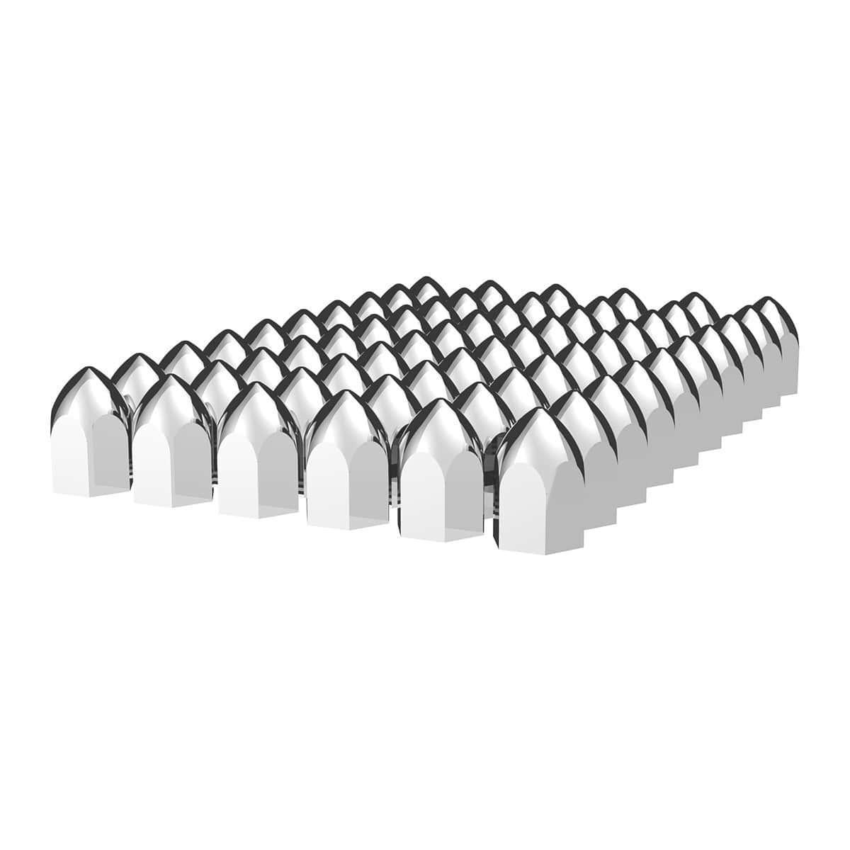 1-1/2&Quot; X 2-3/4&Quot; Chrome Plastic Bullet Nut Covers - Push-On 4 1-1/2" X 2-3/4" Chrome Plastic Bullet Nut Covers - Push-On (60-Pack)