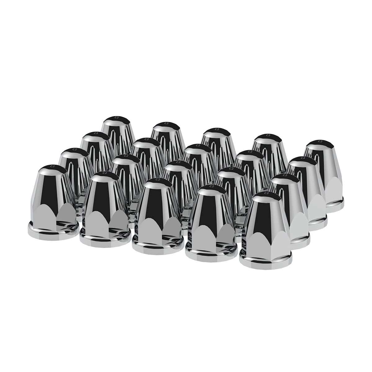 33Mm X 2-5/8&Quot; Chrome Plastic Bullet Nut Covers With Flange - Push-On 3 33mm X 2-5/8" Chrome Plastic Bullet Nut Covers With Flange - Push-On (Box of 20)