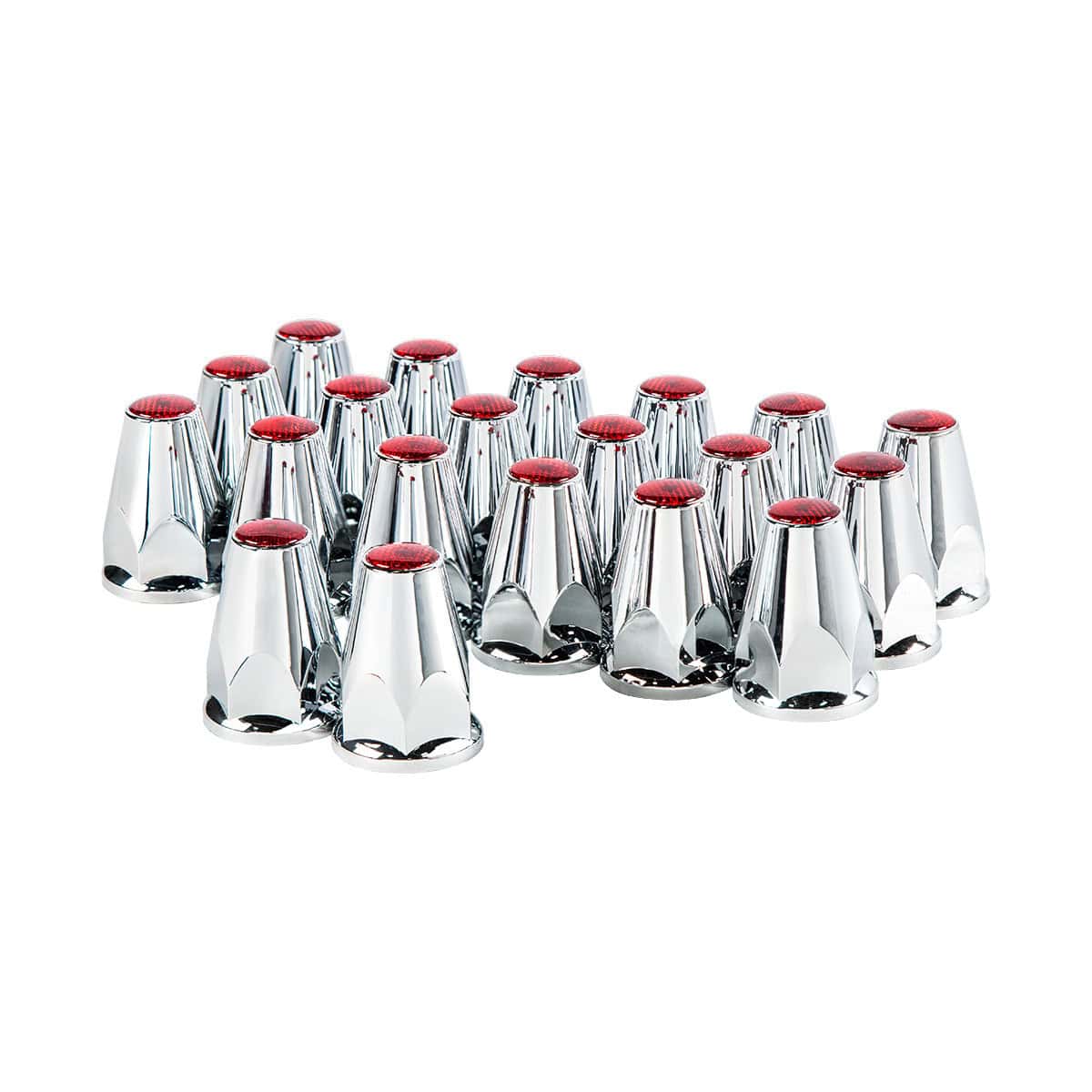 33mm X 2-3/33mm X 2-3/4" Chrome Plastic Color Reflector Nut Covers With Flange4" Chrome Plastic Nut Covers With Flange & Color Reflector, Push-On