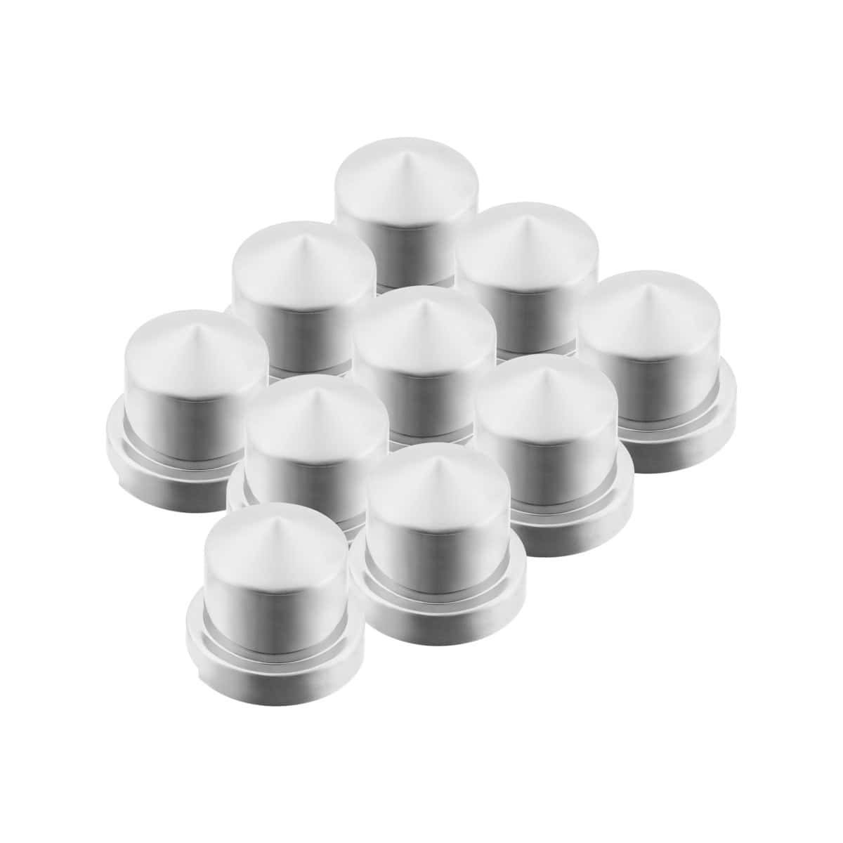 1/2&Quot; X 13/16&Quot; Chrome Plastic Pointed Push-On Nut Cover 4 1/2" x 13/16" Chrome Plastic Pointed Nut Covers - Push-On