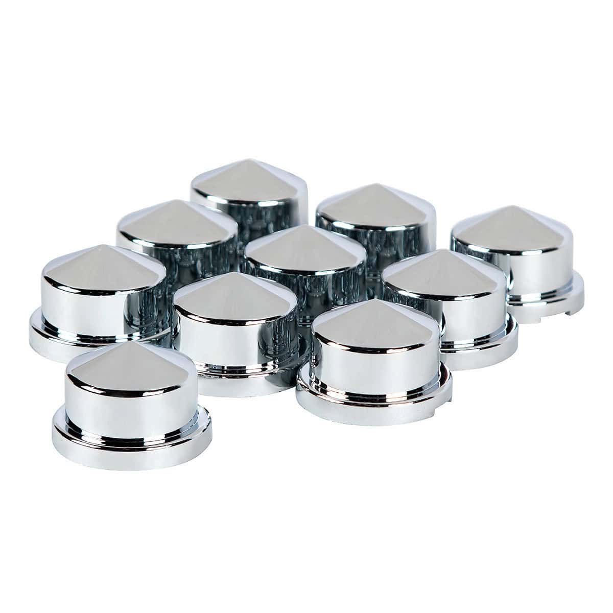3/4&Quot; X 7/8&Quot; Chrome Plastic Pointed Push-On Nut Cover 4 3/4" X 7/8" Chrome Plastic Pointed Nut Cover - Push-On 10 Pack