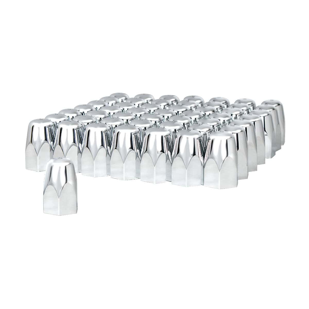 1-1/2&Quot; X 2-3/4&Quot; Chrome Plastic Tall Nut Covers - Push-On 4 1-1/2" x 2-3/4" Chrome Plastic Tall Nut Covers - Push-On (60-Pack)