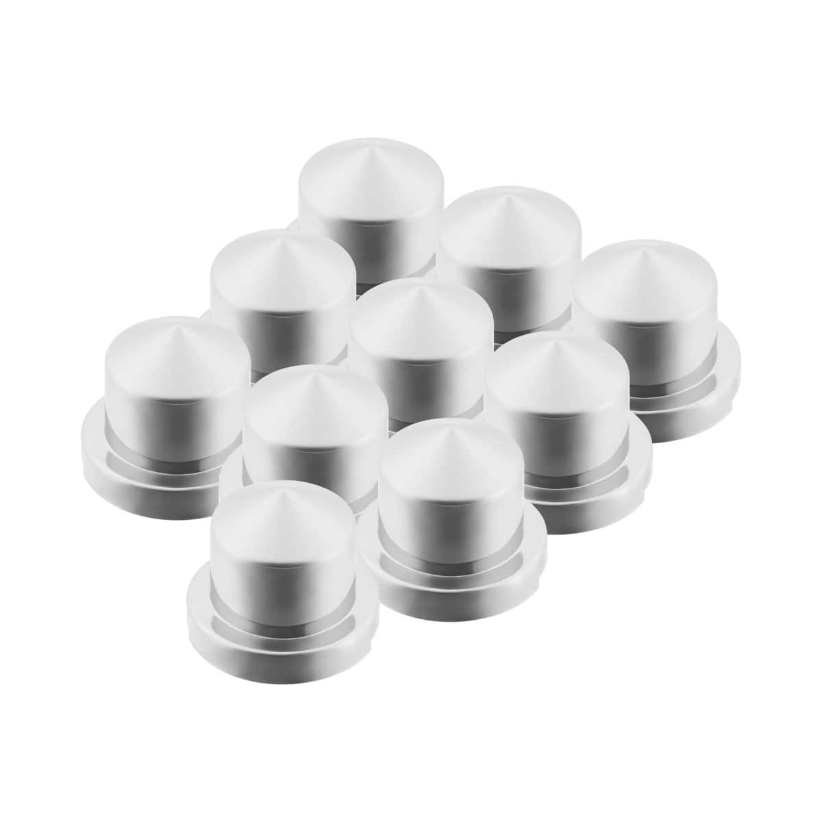 9/16&Quot; X 7/8&Quot; Chrome Plastic Pointed Push-On Nut Cover 4 9/16" x 1-1/4" Chrome Plastic Pointed Nut Covers - Push-On