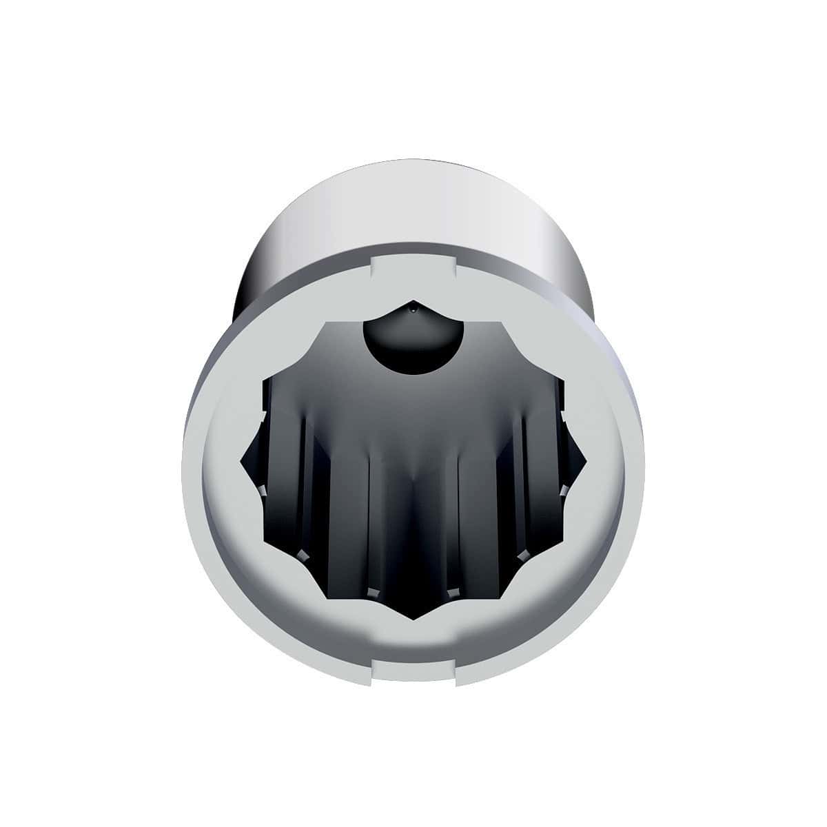 1-1/8" x 1-7/8" Chrome Plastic Pointed Nut Covers - Push-On