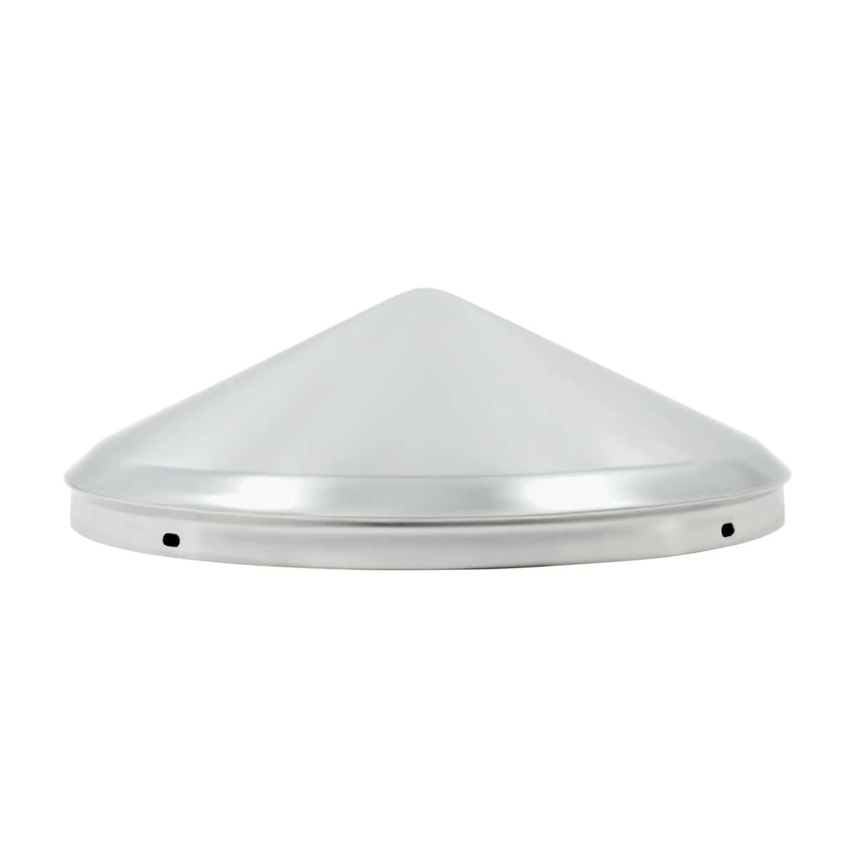 No Notch Chrome Pointed Front Hubcap - 1/2" Lip