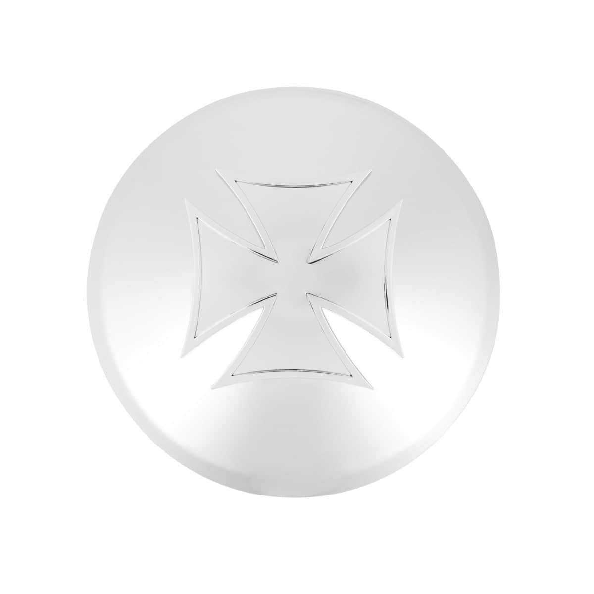Universal Chrome Front Hubcap With Iron Cross Spinner - 7/16" Lip