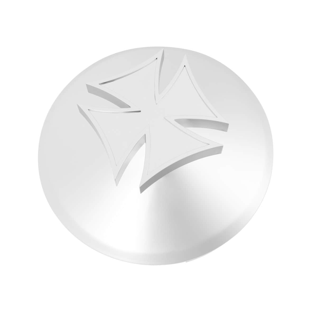 Universal Chrome Front Hubcap With Iron Cross Spinner - 7/16" Lip