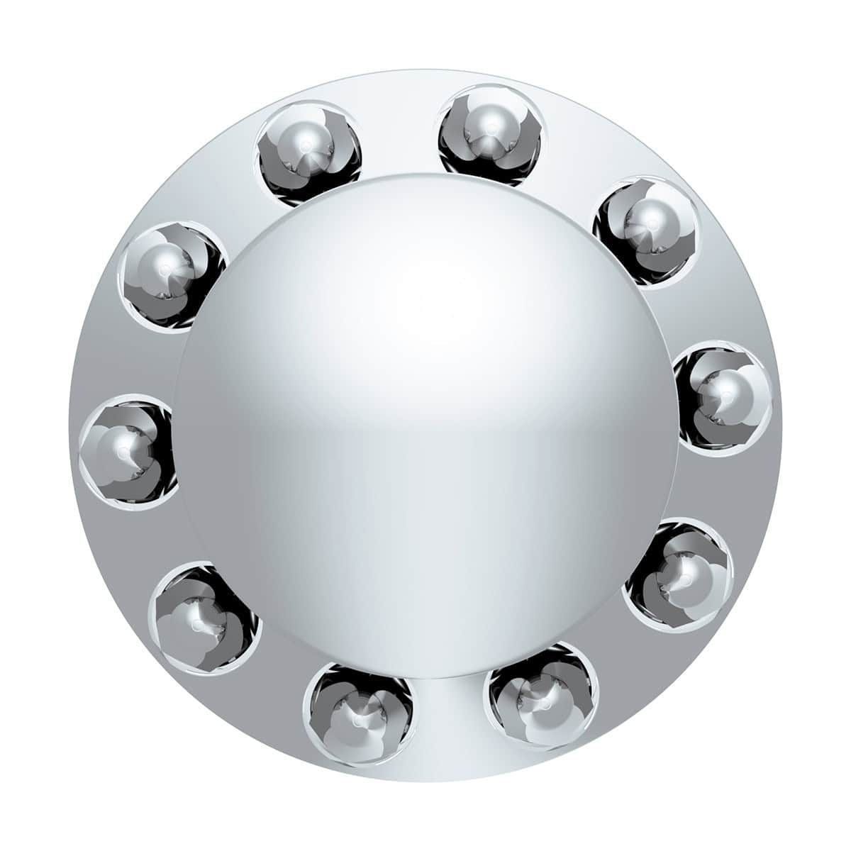 Dome Rear Axle Cover With 1-1/2" Push-On Standard Nut Covers - Chrome