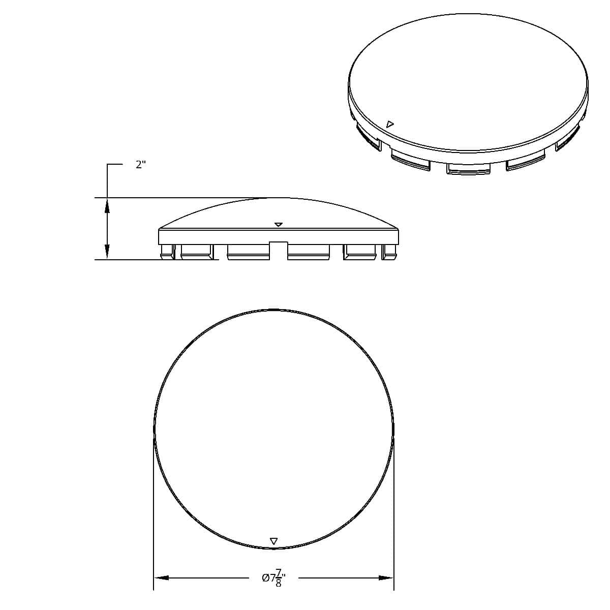 Dome Front Hubcap Only