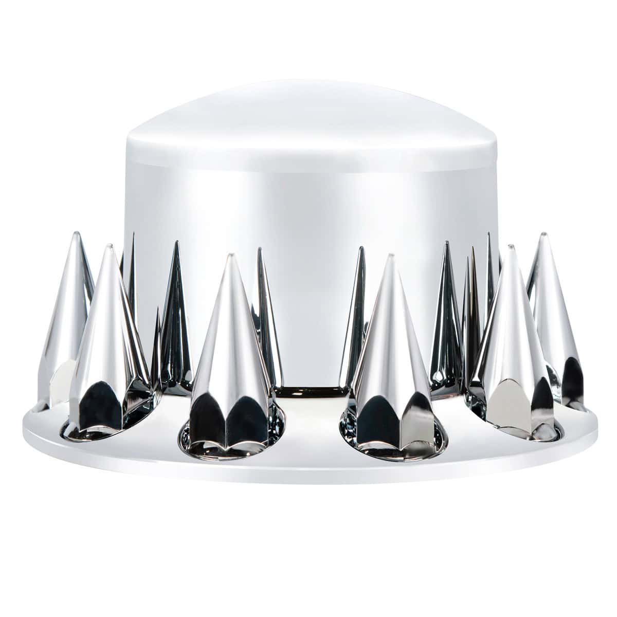 Dome Rear Axle Cover With 33mm Spike Thread-On Nut Covers - Chrome