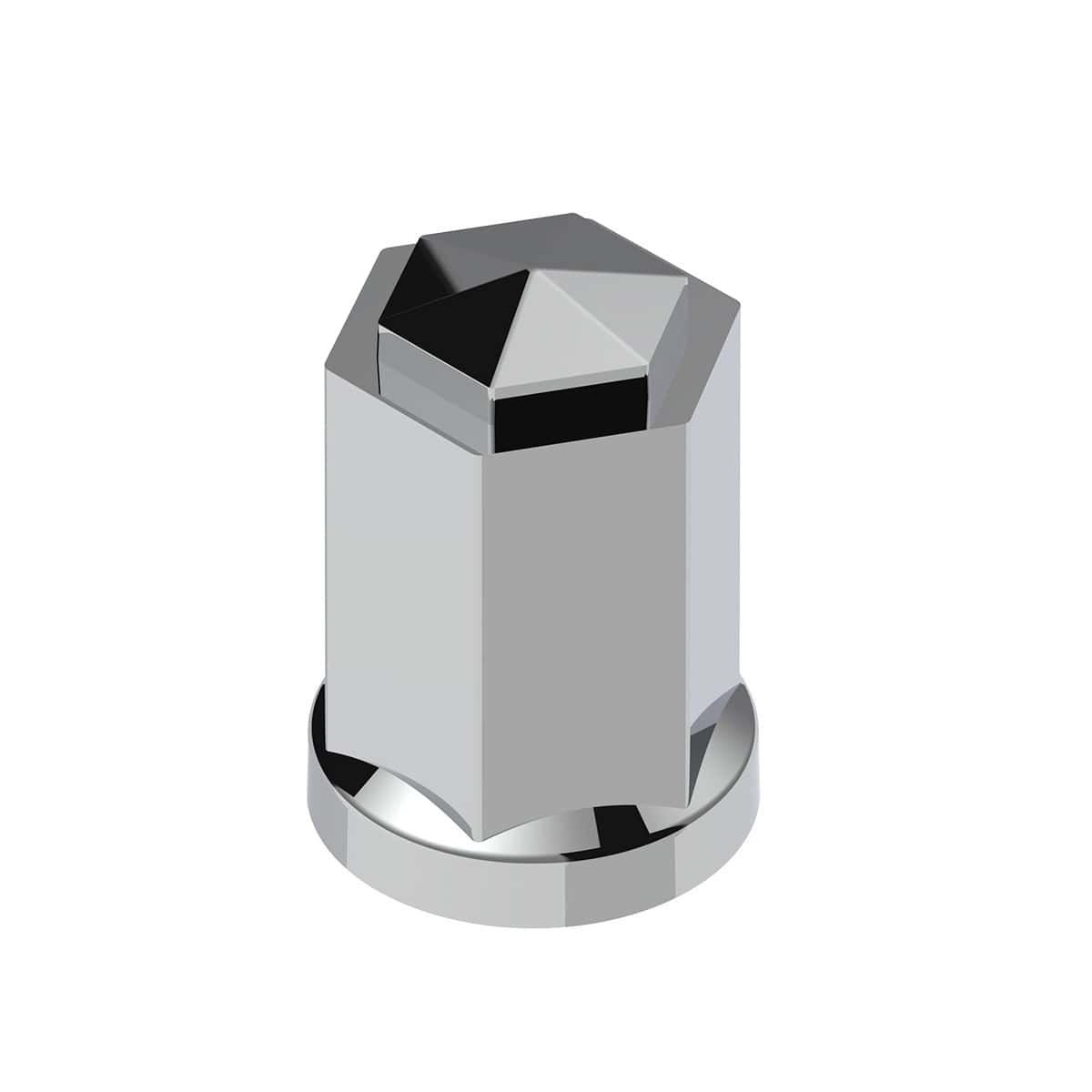 33mm X 3" Tall Chrome Plastic Hexagon Style Thread-On Nut Cover