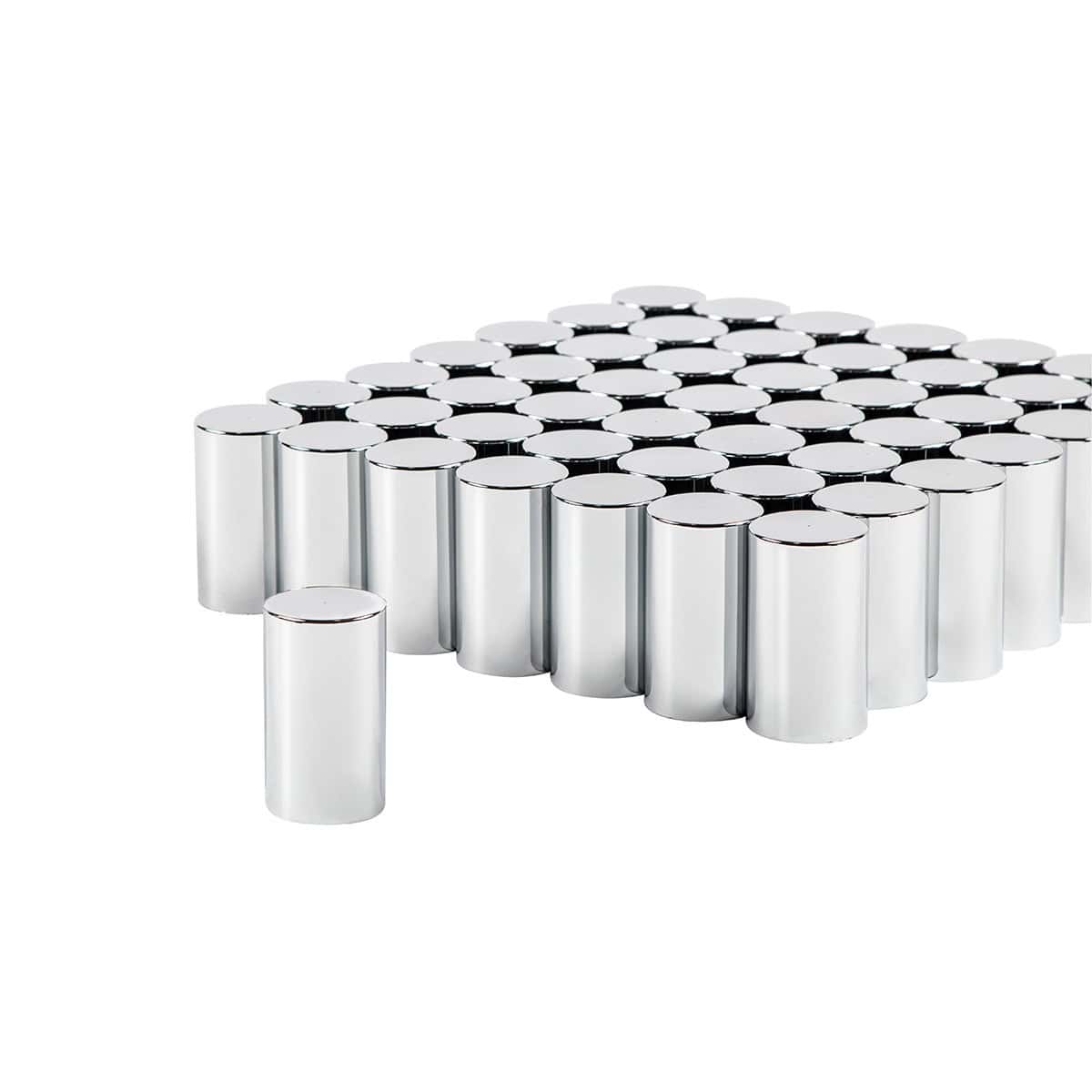 33Mm X 3-1/2&Quot; Chrome Plastic Cylinder Nut Covers - Push-On 5 33mm X 3-1/2" Chrome Plastic Cylinder Nut Covers - Push-On (60-Pack)