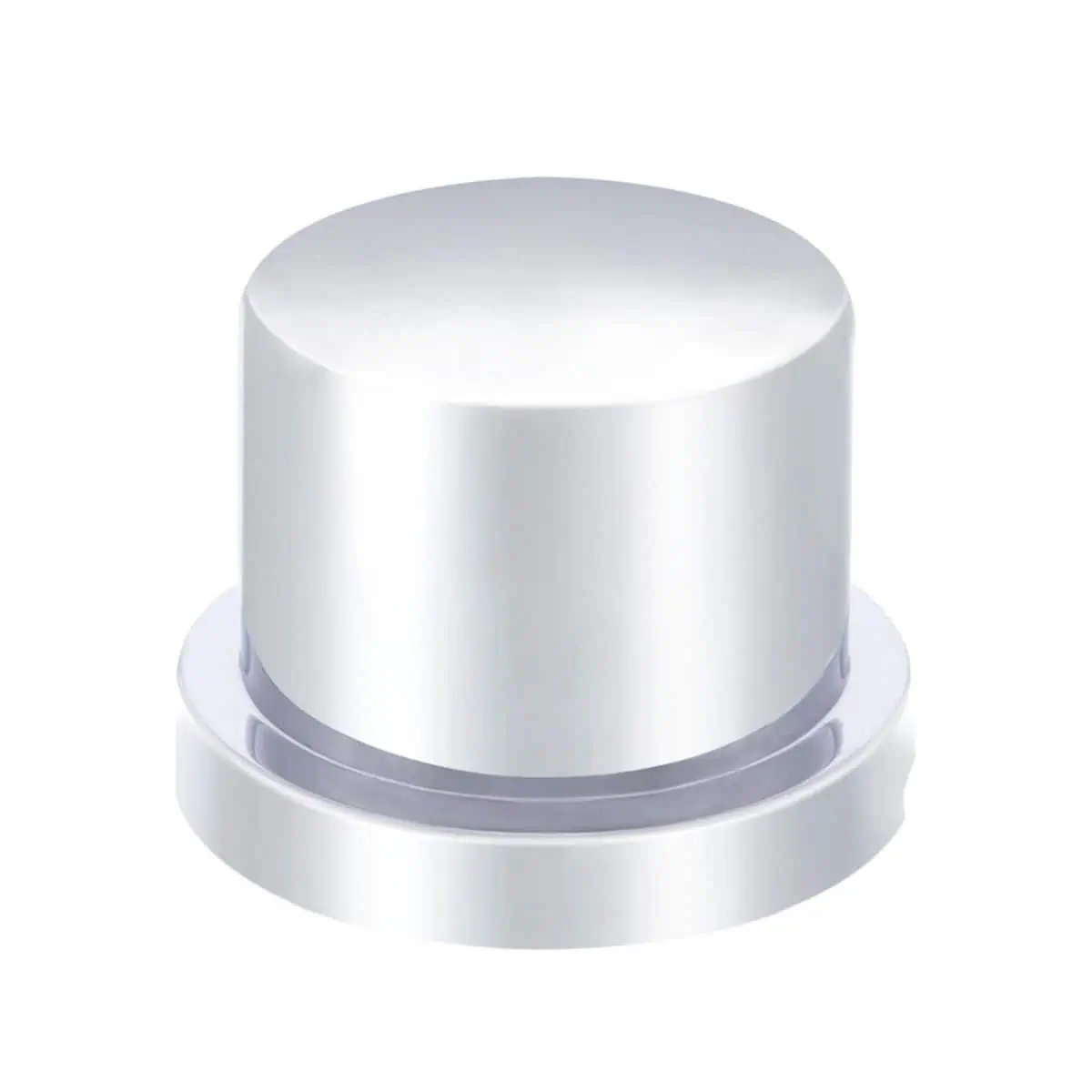 9/16" X 11/16" Chrome Plastic Flat Top Nut Cover - Push-On