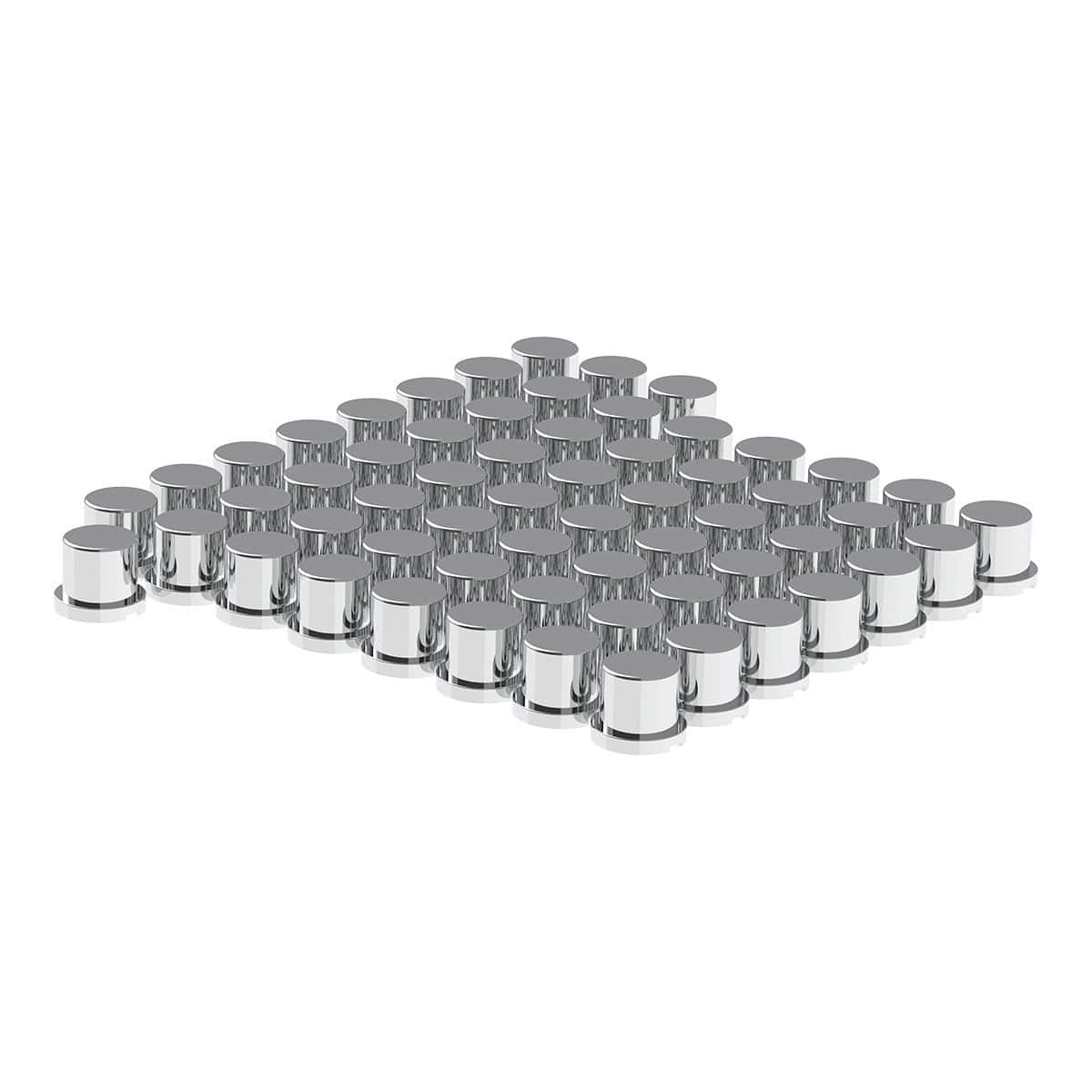 15/16&Quot; X 1-3/16&Quot; Chrome Plastic Flat Top Nut Cover - Push-On 3 15/16" x 1-3/16" Chrome Plastic Flat Top Nut Covers - Push-On (Color Box of 60)
