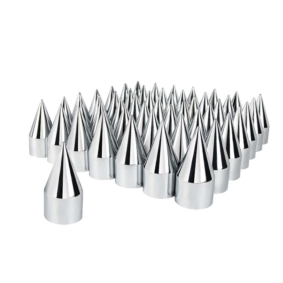 1-1/2" X 4-1/8" Chrome Plastic Spike Nut Covers - Push-On (60-Pack)