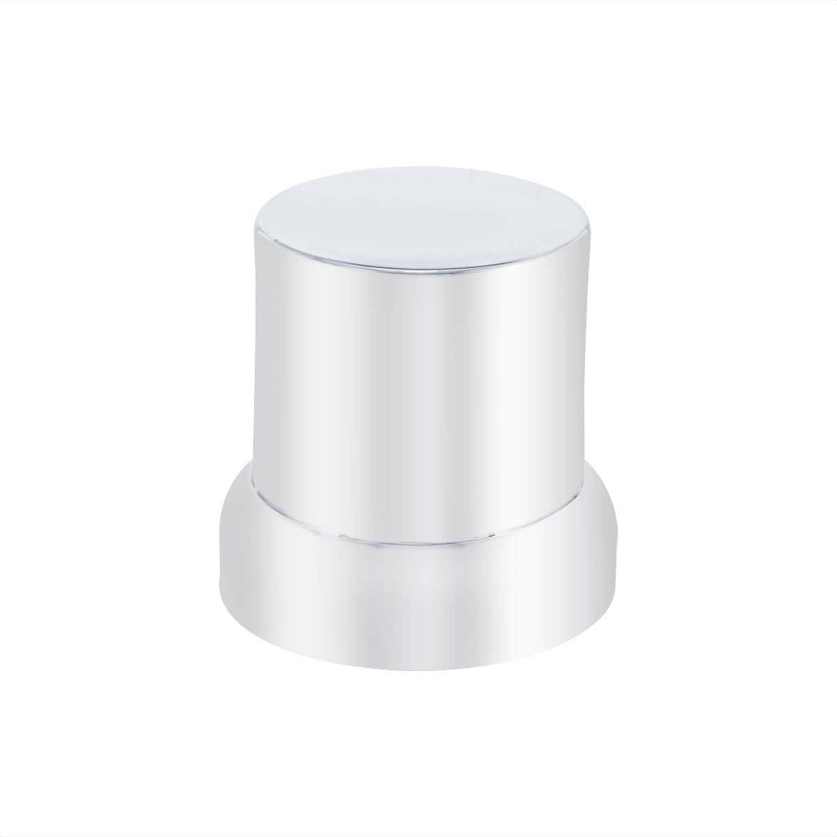 33mm X 2" Chrome Plastic Flat Top Nut Cover With Flange - Push-On (Bulk)