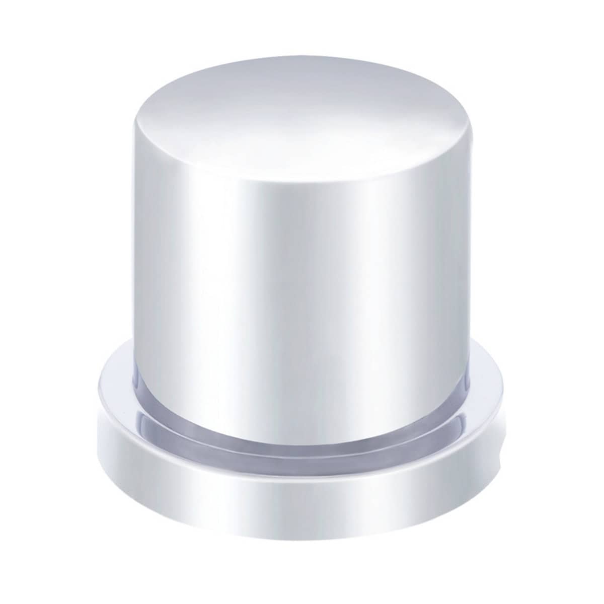 1-3/16" X 1-5/8" Chrome Plastic Flat Top Nut Cover With Flange - Push-On