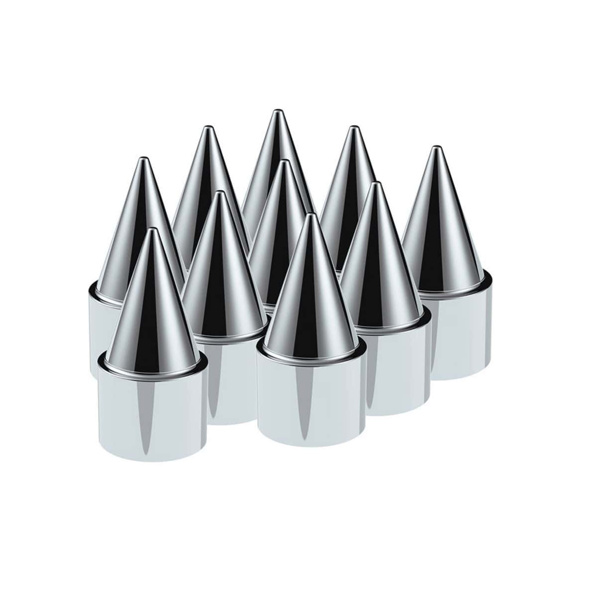 1-1/2" X 4-1/4" Chrome Plastic Stiletto Nut Covers - Push-On (10-Pack)