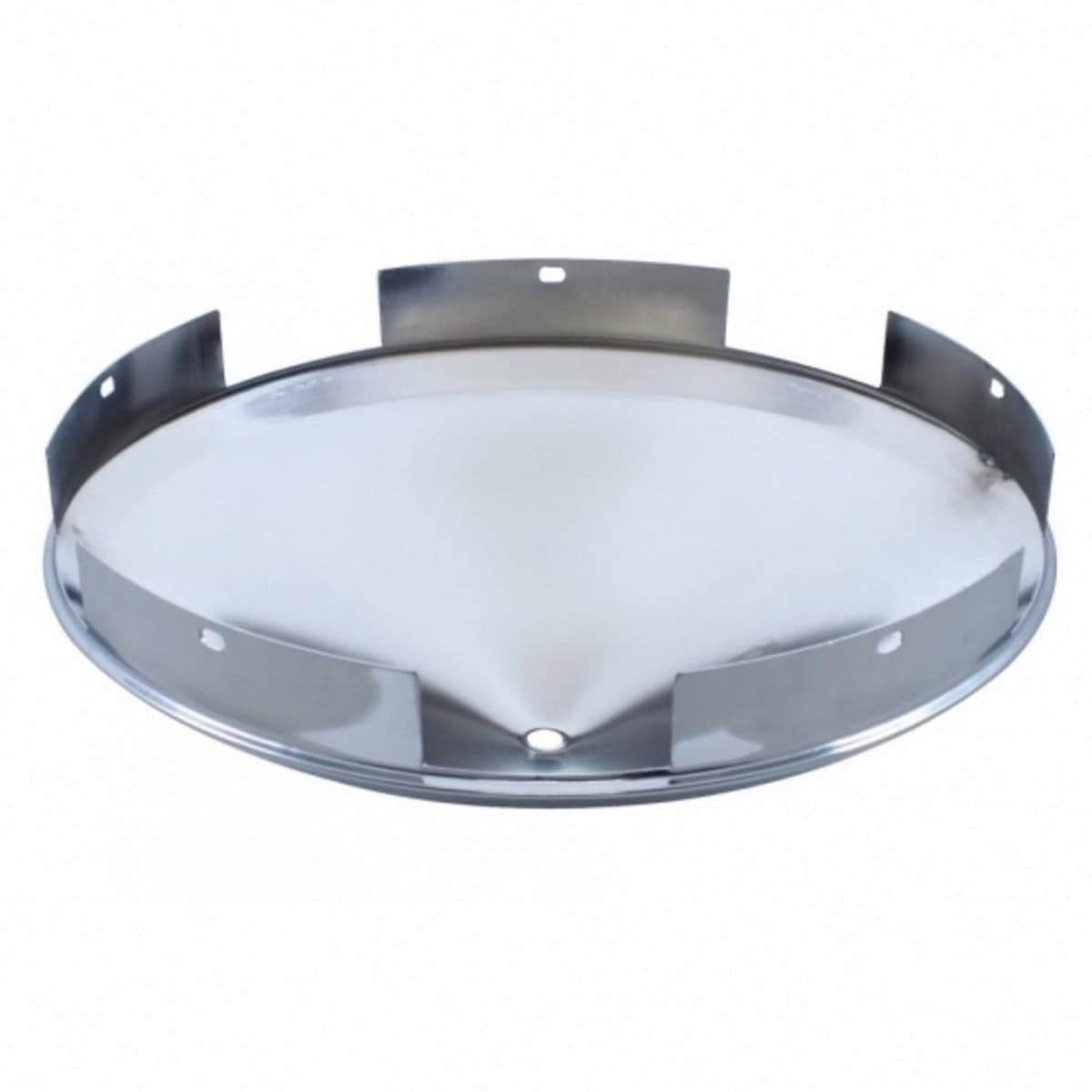 5 Even Notched Chrome Front Hubcap With 3 Bar Right Swing Spinner - 1" Lip