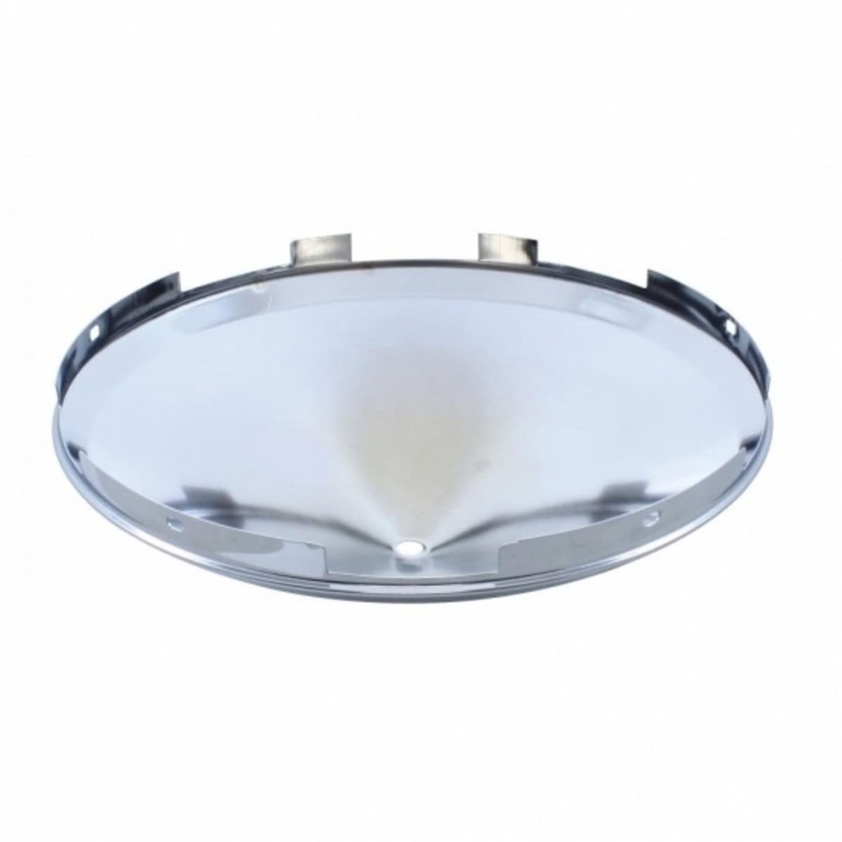 6 Uneven Notched Stainless Front Hubcap With Iron Cross Spinner - 7/16" Lip