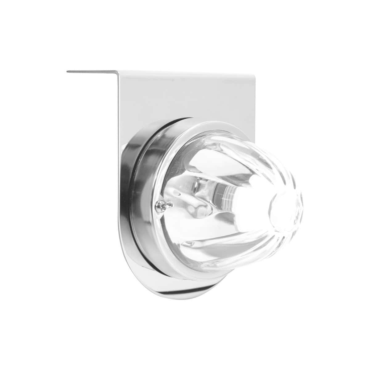 Dual Function Glass Watermelon Light With Stainless Steel Light Bracket Kit With LED Bulb-White LED/Clear Lens