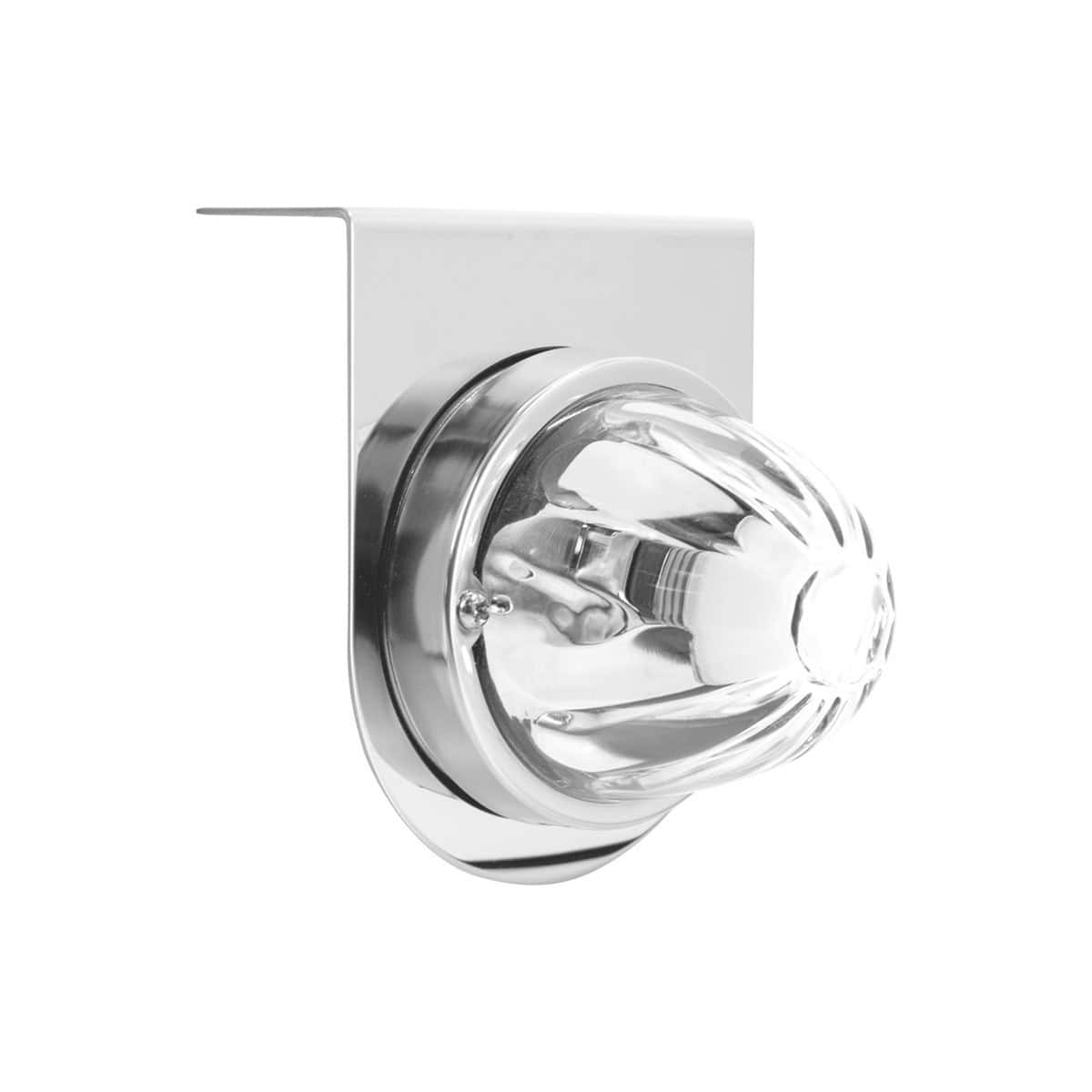 Dual Function Glass Watermelon Light With Stainless Steel Light Bracket Kit With LED Bulb-White LED/Clear Lens