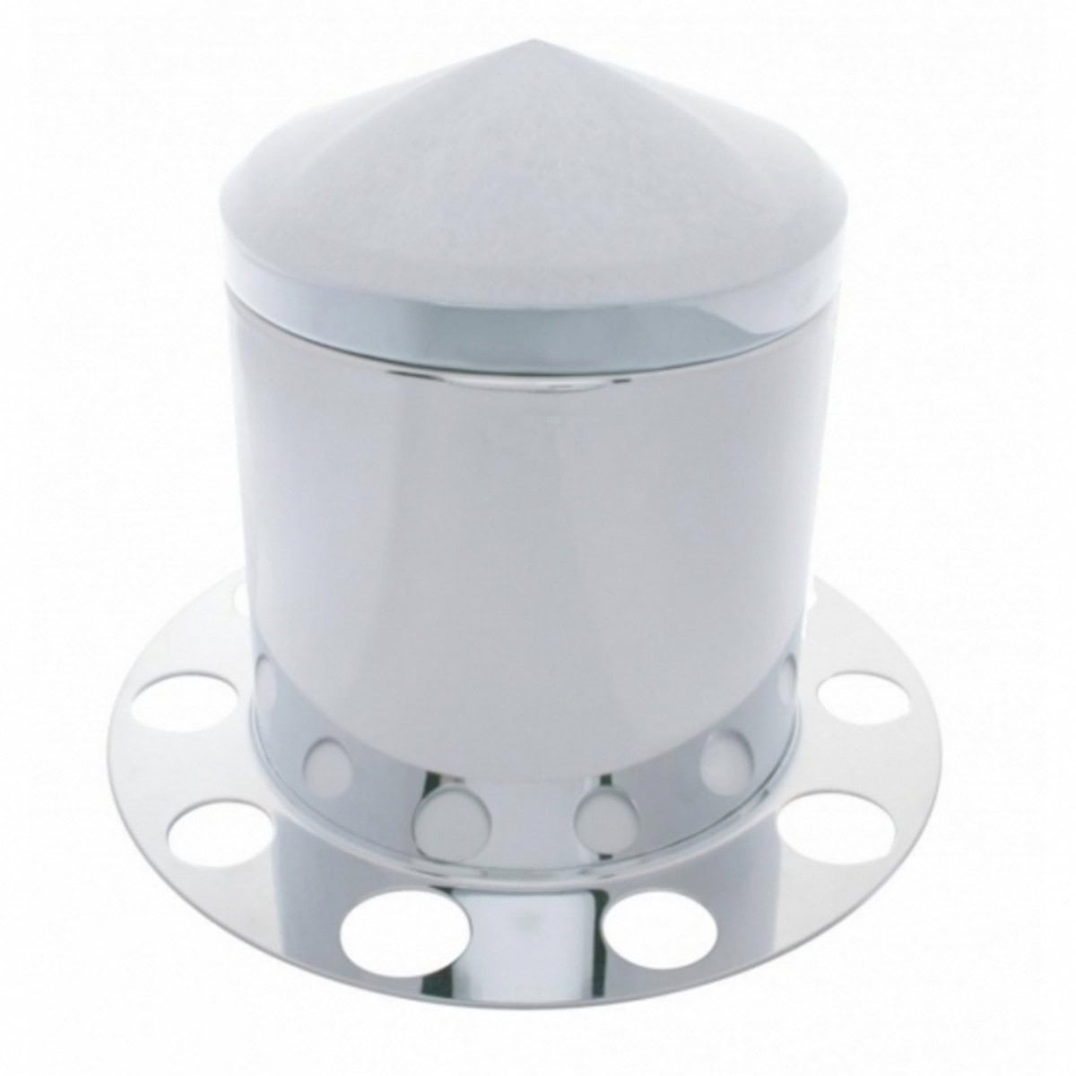 Stainless Pointed Rear Axle Cover 3PC Kit For 1-1/2" Nut Cover - Steel Wheel