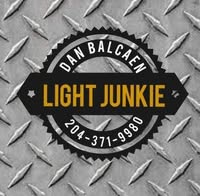 Dan Balcaen Light Junkie blue and yellow logo