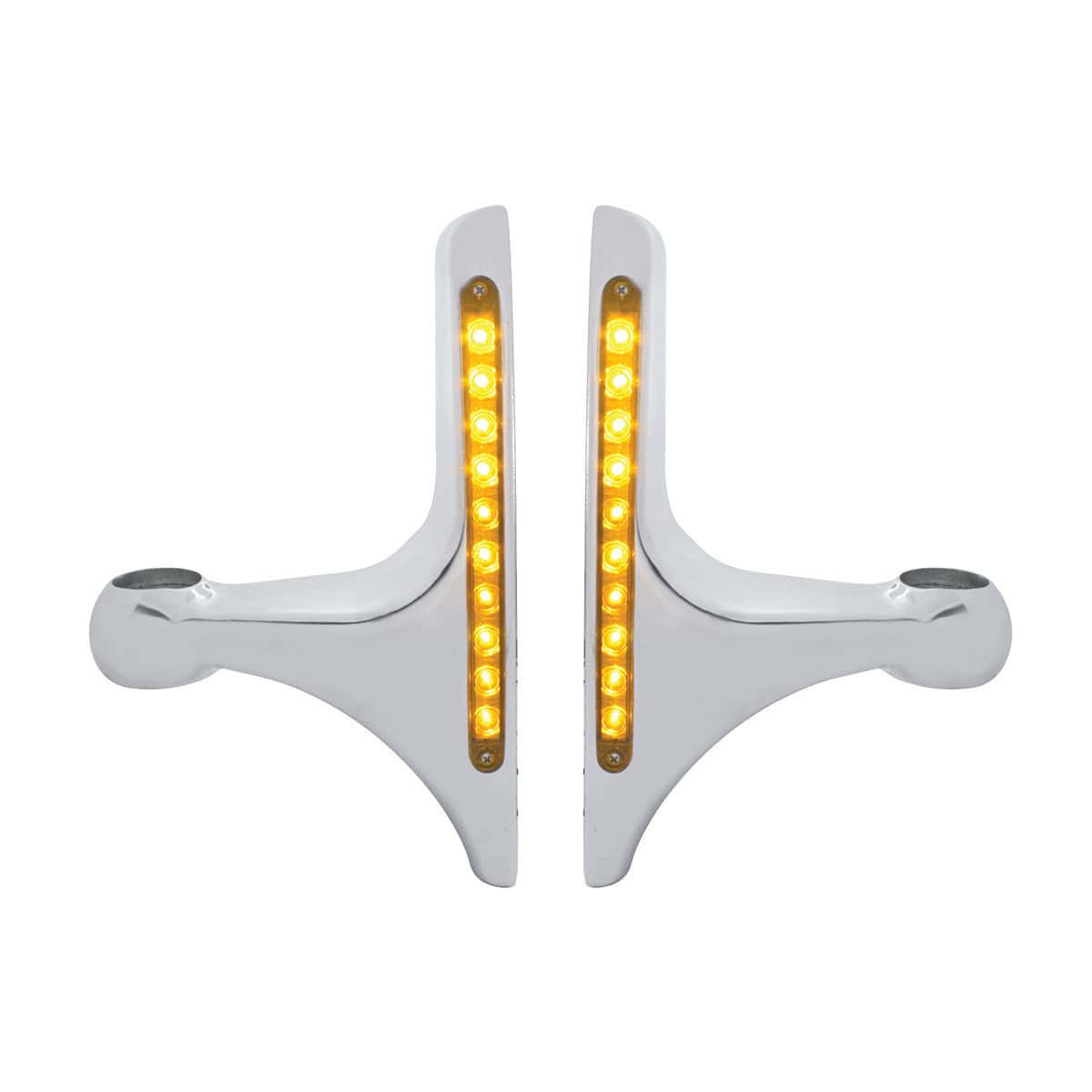 Kenworth & Peterbilt Amber LED Headlight Brackets (Pair)