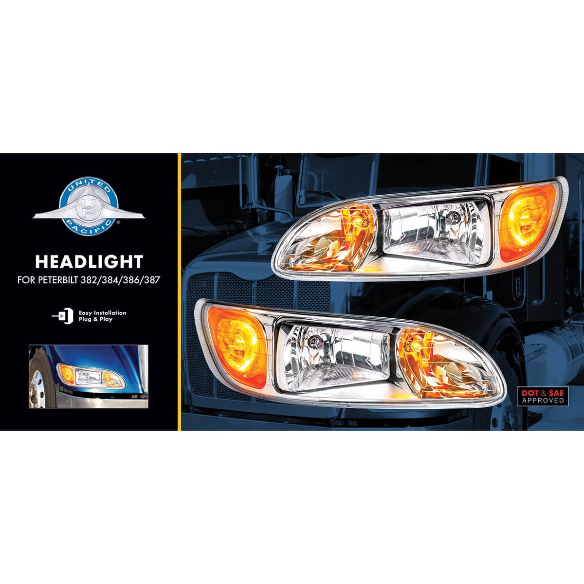 Headlight For 2008+ Peterbilt 382/384/386/387 6 Headlight For 2008+ Peterbilt 382/384/386/387