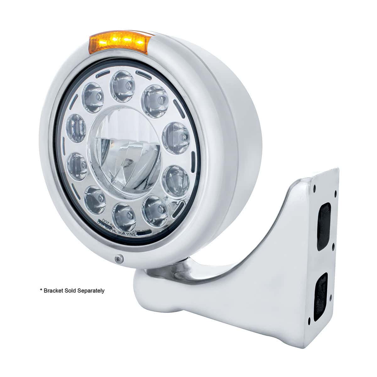 Stainless Classic Headlight 11 Led Bulb &Amp; Dual Mode Led Turn Signal 3 Stainless Classic Headlight 11 LED Bulb & Dual Mode LED Turn Signal
