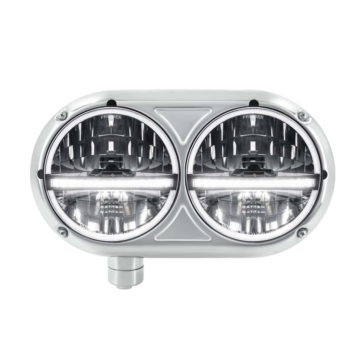 Headlight Assembly With 304 SS Housing & 20 LED Headlights W/LED Position Light For Peterbilt 359