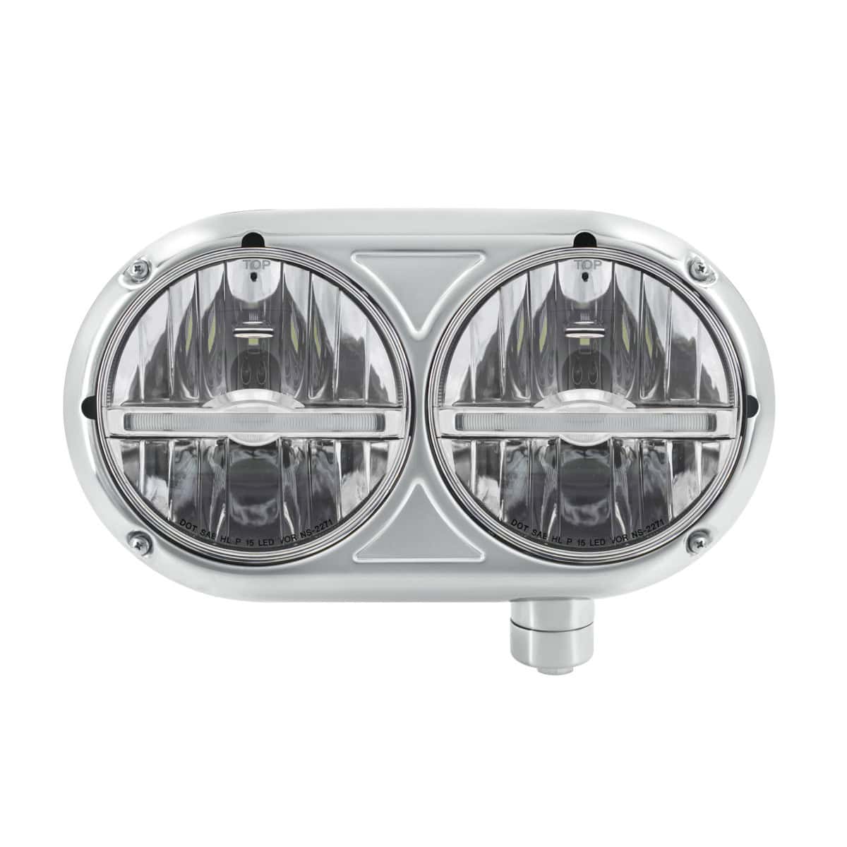 Headlight Assembly With 304 SS Housing & LED Headlights W/LED Position Light For Peterbilt 359