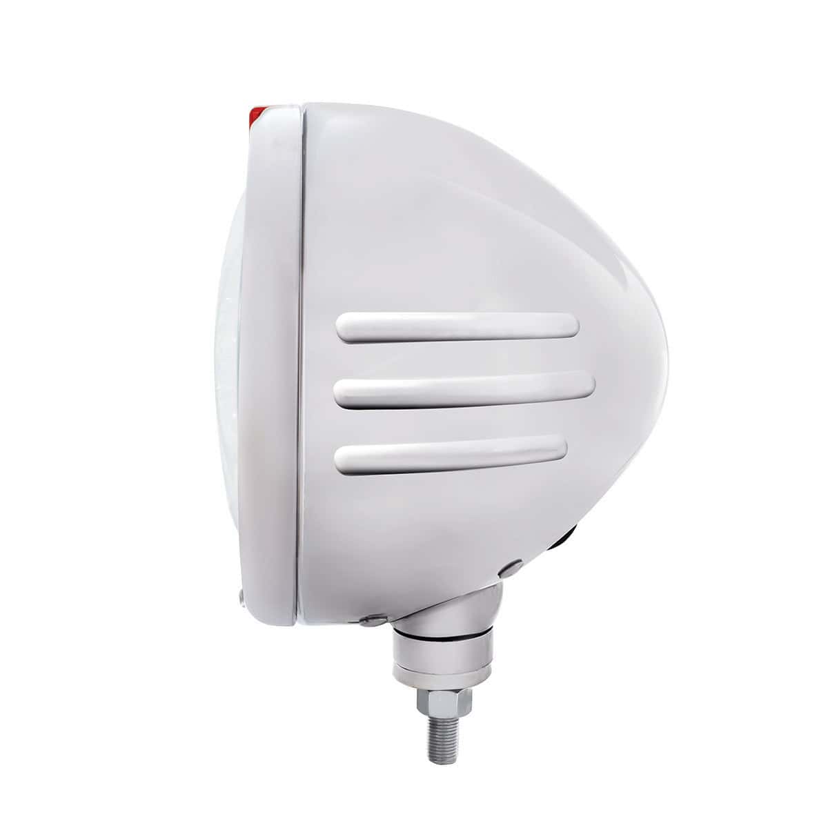 Stainless Steel Classic Embossed Stripe Headlight 11 LED Bulb & Dual Mode LED Signal