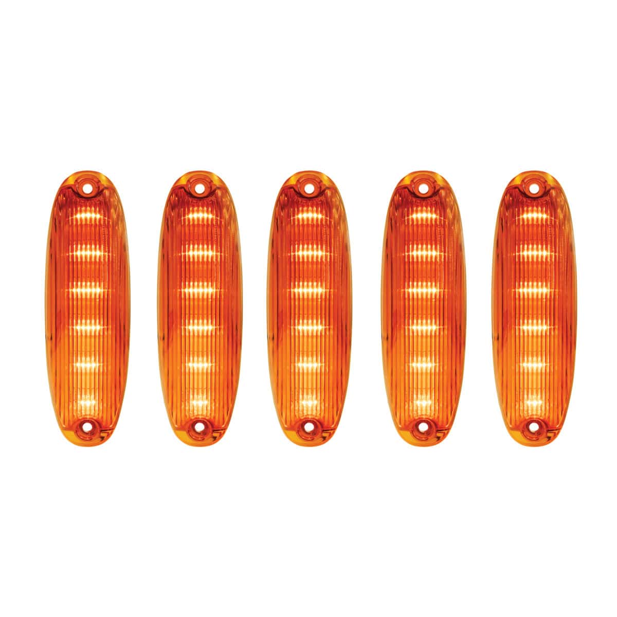 6 Amber LED Cab Lights For 2008-2017 Freightliner Cascadia - Amber Lens (5-Pack)